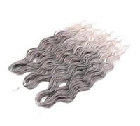 ZOAPDEBCE Nastro di estensione dei capelli umani, Capelli sintetici da 24 pollici Onda d'acqua Intrecciare le estensioni dei capelli Biondi Onda profonda Afro Curl Twist Capelli all'uncinetto for le d