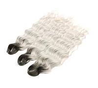 ZOAPDEBCE Nastro di estensione dei capelli umani, Capelli sintetici da 24 pollici Onda d'acqua Intrecciare le estensioni dei capelli Biondi Onda profonda Afro Curl Twist Capelli all'uncinetto for le d