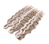 ZOAPDEBCE Nastro di estensione dei capelli umani, Capelli sintetici da 24 pollici Onda d'acqua Intrecciare le estensioni dei capelli Biondi Onda profonda Afro Curl Twist Capelli all'uncinetto for le d