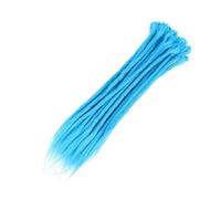 ZOAPDEBCE Nastro di estensione dei capelli umani, Ciocche Capelli Capelli naturali all'uncinetto Capelli Dreadlocks fatti a mano Capelli intrecciati sintetici for donne e uomini(4)(Blue)