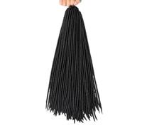 ZOAPDEBCE Nastro di estensione dei capelli umani, Ciocche Capelli naturali all'uncinetto Capelli fatti a mano Dreadlocks Capelli Intrecciatura sintetica Capelli colorati(1)(12inches 80g Black)