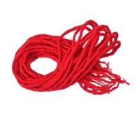 ZOAPDEBCE Nastro di estensione dei capelli umani, Dreadlocks sintetici Capelli intrecciati all'uncinetto 20 pollici Morbida lana Locs Estensione dei capelli intrecciati a mano (BD)(Big red)
