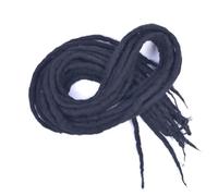 ZOAPDEBCE Nastro di estensione dei capelli umani, Dreadlocks sintetici Capelli intrecciati all'uncinetto 20 pollici Morbida lana Locs Estensione dei capelli intrecciati a mano (BD)(Schwarz)