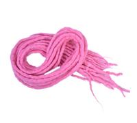 ZOAPDEBCE Nastro di estensione dei capelli umani, Dreadlocks sintetici Capelli intrecciati all'uncinetto 20 pollici Morbida lana Locs Estensione dei capelli intrecciati a mano (BD)(Roze)