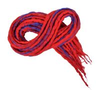 ZOAPDEBCE Nastro di estensione dei capelli umani, Dreadlocks sintetici Capelli intrecciati all'uncinetto 20 pollici Morbida lana Locs Estensione dei capelli intrecciati a mano (BD)(B Red)