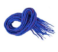 ZOAPDEBCE Nastro di estensione dei capelli umani, Dreadlocks sintetici Capelli intrecciati all'uncinetto 20 pollici Morbida lana Locs Estensione dei capelli intrecciati a mano (BD)(R Dark Blue)