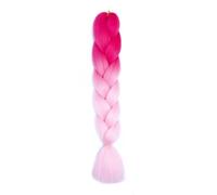 ZOAPDEBCE Nastro di estensione dei capelli umani, Estensione dei capelli all'uncinetto a treccia jumbo da 24 pollici da 100G for trecce Capelli intrecciati arcobaleno Capelli sintetici preallungati fo