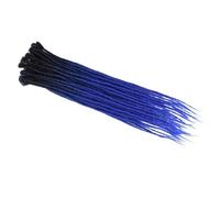 ZOAPDEBCE Nastro di estensione dei capelli umani, Estensioni dei capelli fatti a mano con dreadlocks da 24 pollici Ciocche di capelli all'uncinetto Trecce sintetiche all'uncinetto for donne (BUG_24INC