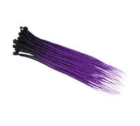 ZOAPDEBCE Nastro di estensione dei capelli umani, Estensioni dei capelli fatti a mano con dreadlocks da 24 pollici Ciocche di capelli all'uncinetto Trecce sintetiche all'uncinetto for donne (BUG_24INC