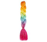 ZOAPDEBCE Nastro di estensione dei capelli umani, Estensioni Jumbo Trecce Sintetiche Glitter da 24 pollici Scintillante Arcobaleno Intrecciare i Capelli for le Donne Acconciatura Fai da Te(H1)(H67)