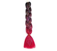 ZOAPDEBCE Nastro di estensione dei capelli umani, Estensioni Jumbo Trecce Sintetiche Glitter da 24 pollici Scintillante Arcobaleno Intrecciare i Capelli for le Donne Acconciatura Fai da Te(H1)(H34)