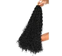 ZOAPDEBCE Nastro di estensione dei capelli umani, Trecce 20'' Capelli all'uncinetto 48 ciocche/confezione da 50 g Capelli sintetici colorati all'uncinetto(#4)(#1B)