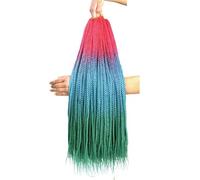 ZOAPDEBCE Nastro di estensione dei capelli umani, Trecce lunghe dritte 3x Box Trecce Estensioni dei capelli Capelli sintetici Trecce colorate a scatola sottile Capelli for donne (3-7)(45726)