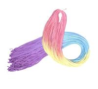 ZOAPDEBCE Nastro di estensione dei capelli umani, Trecce Trecce sottili a scatola Estensioni dei capelli all'uncinetto Capelli sintetici Trecce sottili arcobaleno Fasci di capelli(4)(D2-01)