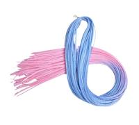 ZOAPDEBCE Nastro di estensione dei capelli umani, Trecce Trecce sottili a scatola Estensioni dei capelli all'uncinetto Capelli sintetici Trecce sottili arcobaleno Fasci di capelli(4)(B10)