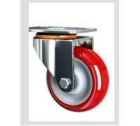 ZOAPDEBCE Ruote Sedia da Ufficio, Sostituzione Ruota Universale, Ruote Resistenti all'Usura Ruota Universale Media in Poliuretano Rosso Universale con Freno Ruota Trolley Piatta(130x100mm)