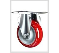 ZOAPDEBCE Ruote Sedia da Ufficio, Sostituzione Ruota Universale, Ruote Resistenti all'Usura Ruota Universale Media in Poliuretano Rosso Universale con Freno Ruota Trolley Piatta(105x75mm)