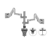 ZOAPDEBCE Stand a doppio monitor, Adatto for schermi max 32 pollici, 4,4-19,8 libbre, supporto da scrivania con braccio for doppio monitor completamente regolabile con inclinazione, rotazione e rotazi