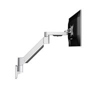ZOAPDEBCE Stand a doppio monitor, Braccio di supporto for monitor pieghevole a parete Staffa for montaggio a parete for monitor regolabile da 22"-30", può contenere fino a 17,6 libbre(Silver)