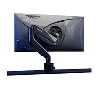 ZOAPDEBCE Stand a doppio monitor, Braccio for monitor in alluminio con molla a gas da 17"-45", supporto regolabile, 75/100 mm con morsetto e base con occhiello, può sostenere fino a 35 libbre(Schwarz)