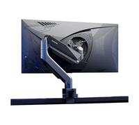 ZOAPDEBCE Stand a doppio monitor, Braccio for monitor in alluminio con molla a gas da 17"-45", supporto regolabile, 75/100 mm con morsetto e base con occhiello, può sostenere fino a 35 libbre(Gris)