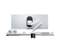 ZOAPDEBCE Stand a doppio monitor, con porte USB 3.0, braccio di montaggio da scrivania con molla pneumatica in alluminio adatto a monitor ultrawide fino a 49 pollici e supporto for monitor da 39,6 lib