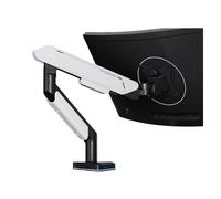 ZOAPDEBCE Stand a doppio monitor, Supporta schermi da 17-42" e 33 libbre, supporto con molla a gas regolabile con 31 modalità di illuminazione RGB e porta USB(White)