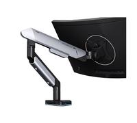 ZOAPDEBCE Stand a doppio monitor, Supporta schermi da 17-42" e 33 libbre, supporto con molla a gas regolabile con 31 modalità di illuminazione RGB e porta USB(Silver)