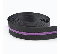 ZOAPDEBCE Tiro con cerniera in metallo ， 1/2/3 Metri 5# Cerniere Nastro for Cucire + Cursore Cerniera Tira Borsa Borsa Cerniere in Nylon Teste Chiusure di Riparazione Accessori FAI DA TE(KY377-Purple