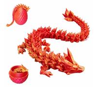 Zobetro 3D Printed Dragon Eggs with Dragon Inside Articulated Crystal Dragon in Egg Executive Dragon Fidget Desk Toys for Gifts Home Offi