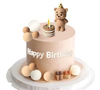 ZOBMIO Roaring Good Time Teddy Bear Cake Topper - Non-tossic Design 3D - Perfetto per feste di compleanno per bambini, matrimoni, Natale, baby shower e appassionati di Baking