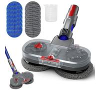 ZOBMIO Testa di Mocio Elettrico per Dyson V7/ V8/ V10/ V11/ V15 Aspirapolvere, Mocio Dyson Pavimento Elettrico con Serbatoio dell'acqua Rimovibile e 12 Pezzi di Asciugamano (Grigio)