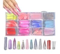 Zoccoli artificiali multicolori, facili da applicare, sottili, comodi, per uso quotidiano, casual, in plastica ABS