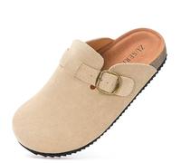 Zoccoli Bambini Regolabile Pantofole Bambina Comode Ciabatte Bambino Antiscivolo Sabot Ragazzi e Ragazza Leggere Scarpa da Casa Plantare Sughero,Albicocca,33EU