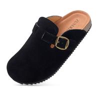 Zoccoli Bambini Regolabile Pantofole Bambina Comode Ciabatte Bambino Antiscivolo Sabot Ragazzi e Ragazza Leggere Scarpa da Casa Plantare Sughero,Nero,33EU