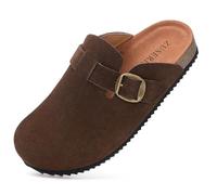 Zoccoli Bambini Regolabile Pantofole Bambina Comode Ciabatte Bambino Antiscivolo Sabot Ragazzi e Ragazza Leggere Scarpa da Casa Plantare Sughero,caffè,33EU