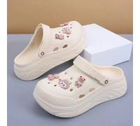 Zoccoli da donna con punta chiusa e design infilabile, con decorazioni a tema ciliegia, piattaforma, suola spessa antiscivolo, comodi e traspiranti, adatti per infermiere, spiaggia, estate CN35-36,CN3