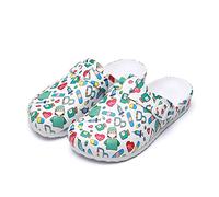 Zoccoli Da Donna - Pantofole Con Zoccoli Da Giardino Classici, Pantofole Da Infermiera Morbide In Eva Stampate Moda Donna, Scarpe Di Protezione Con Suola Morbida Per Sala Operatoria, Laboratorio Di S