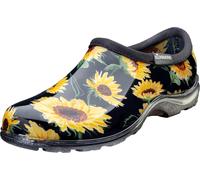 Zoccoli Da Giardino Donna Con Stampa Di Girasole Nera Colorata Impermeabili