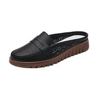 Zoccoli da uomo e donna, per il tempo libero, da donna, Hollow Four Seasons, Soft Sole non Slip Wedges Round Toe traspiranti, slip Lazy Shoes, pantofole da giardino, scarpe da passeggio, Nero , 38.5