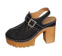 Zoccoli Donna Estivi Legno Ciabatte Ortopediche Moda Sabot Trekking Chiuse Davanti Comode Sandali Camminare Antiscivolo con Tacco Pantofole Vintage Casual Bassi Slingback Scarpe Spiaggia Mare