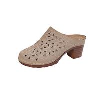 Zoccoli Donna Legno Sabot Ortopediche Traspirante Ciabatte Eleganti Punta Chiusa Trekking Sandali Camminare Antiscivolo con Tacco Pantofole Vintage Estive Morbido Sportivo Zoccoli Piscina Spiaggia