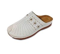 Zoccoli Donna Scarpa da Giardino Pantofola Spiaggia Sandali Clogs Estate Camminata Donna Confortevole Piattaforma Scarpe da Spiaggia Antiscivolo Traspirante Boemia Compensato, Bianco 1, 40 EU