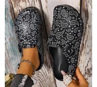 Zoccoli estivi alla moda da donna, con design a motivo paisley, suole spesse e confortevoli - leggeri, eleganti per ogni stagione, facili da infilare, scarpe da giardino con sottopiedi morbidi e cintu