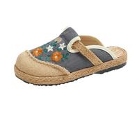 Zoccoli estivi da donna, chiusi, slip-on, espadrillas, larghezza H, grigio., 40 EU