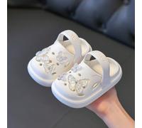 Zoccoli EVA per bambini con decorazione farfalla 3D trasparente, eleganti e carini, sandali slip-on leggeri, morbidi e piatti, calzature per tutte le stagioni per casa, scuola, spiaggia e viaggi 130,1