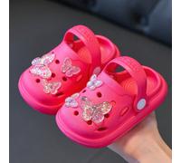 Zoccoli EVA per bambini con decorazione farfalla 3D trasparente, eleganti e carini, sandali slip-on leggeri, morbidi e piatti, calzature per tutte le stagioni per casa, scuola, spiaggia e viaggi 130,1