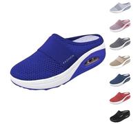 Zoccoli pantofole da uomo e donna, ortopediche, slip-on estive, scarpe da ginnastica con plateau e plateau, Blu, 35 EU