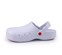 Zoccoli Sanitari Donna e Uomo in Microfibra + Puntale di Sicurezza in Composito, Ciabatte Sanitarie Antishock e Antistatiche con Laccetto, Scarpe Sanitarie e Cucina Comode Antiscivolo Comode Leggere