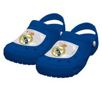 Zoccoli stile Crocs Calcio Madrid con il suo scudo - Sandali antiscivolo Estate/Primavera, Blu navy, 28 EU